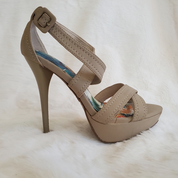 NWT Anne Michelle Beige Strappy Heels - Picture 5 of 12